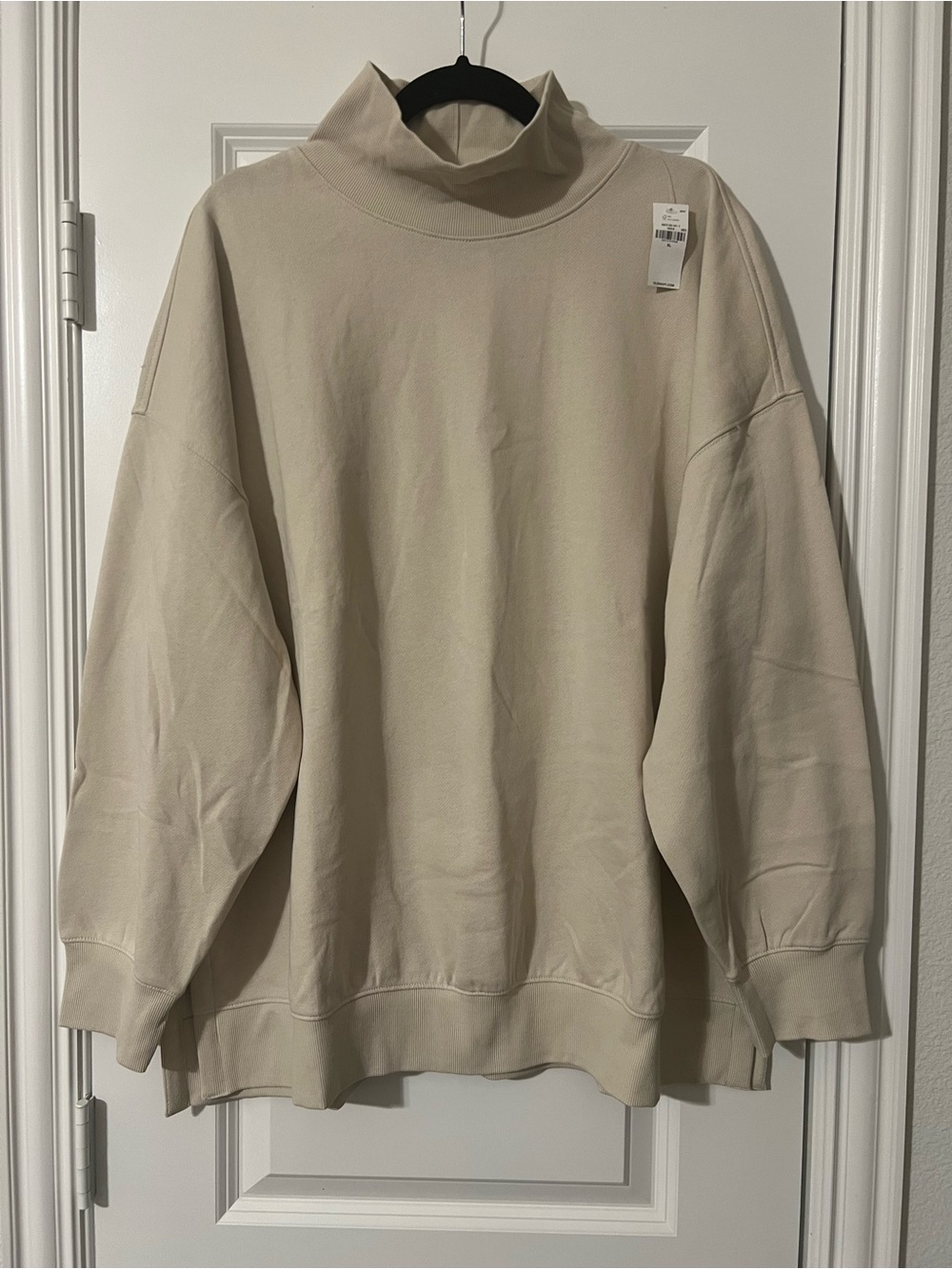 Cream Mock Neck Sweatshirt